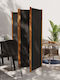 vidaXL Decorative Room Divider Fabric with 4 Panels Black 280x180cm