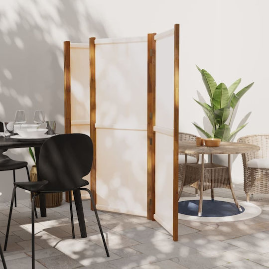 vidaXL Dekorativer Raumteiler Stoff mit 5 Paneelen White Cream 350x180cm