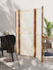 vidaXL Decorativ Paravan Tesatura cu 3 Panouri White Cream 210x180cm