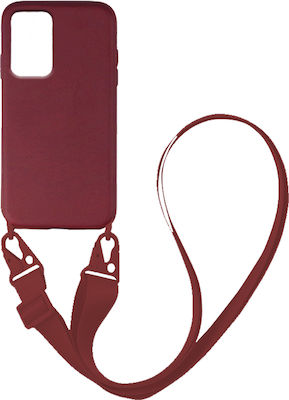 Sonique Carryhang Liquid Strap Back Cover Silicone 0.5mm with Strap Burgundy (Galaxy A33 5G)