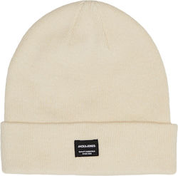 Jack & Jones Beanie Ανδρικός Σκούφος με Rib Πλέξη σε Εκρού χρώμα Jack & Jones Beanie Ανδρικός Σκούφος με Rib Πλέξη σε Εκρού χρώμα
