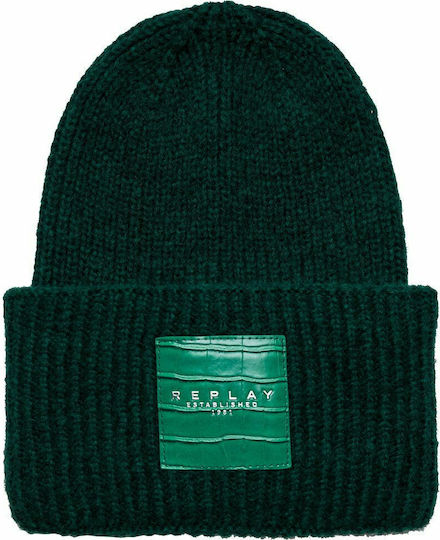 Beanie Ανδρικός Σκούφος με Rib Πλέξη σε Πράσινο χρώμα
