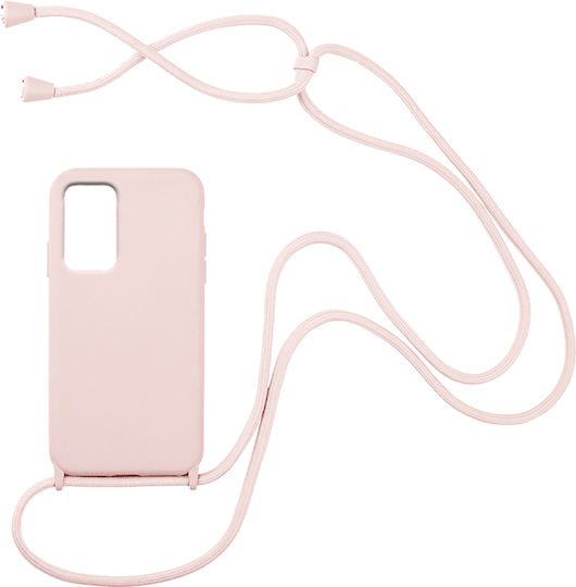 Sonique CarryHang Umschlag Rückseite Silikon 0.5mm mit Band Rosa (Galaxy A33 5G)