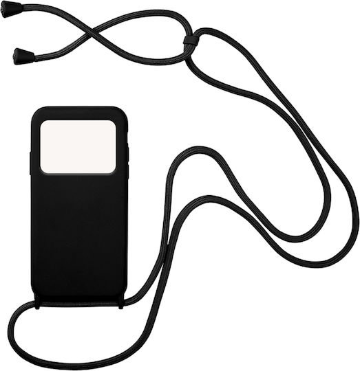 Sonique CarryHang Back Cover Σιλικόνης 0.5mm με Λουράκι Μαύρο (Poco X4 Pro 5G)