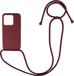 Sonique CarryHang Coperta din spate Silicon 0.5mm cu Brățară Burgundy (Redmi 10C)