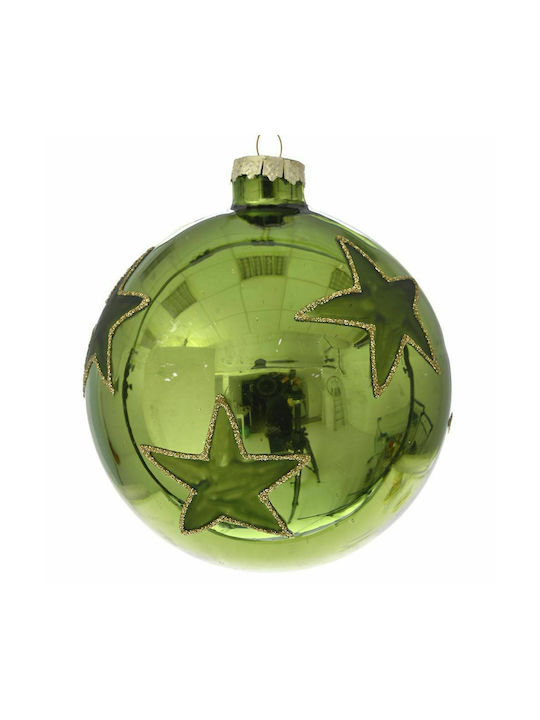 Iliadis Christmas Glass Ball Ornament Green 10x10cm 4pcs