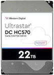 Western Digital Ultrastar DC HC570 22TB HDD Hard Disk 3.5" SATA III 7200rpm cu 512MB Cache pentru Server