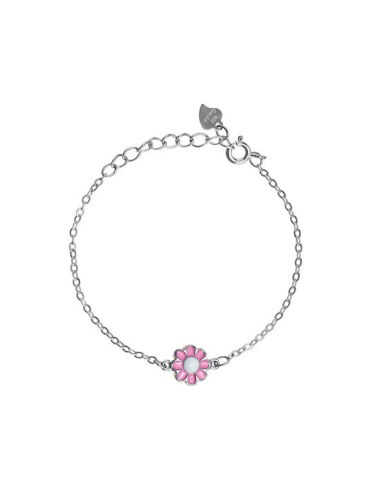 Silber 925 Armband mit Gänseblümchen mit Emaille ASZ-21431W