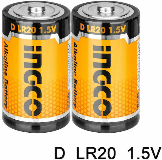 Ingco Αλκαλικές Μπαταρίες D 1.5V 2τμχ