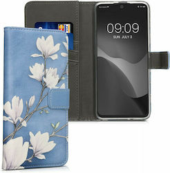 KWmobile Magnolias Brieftasche Synthetisches Leder Taupe / White / Blue / Grey (Redmi Note 11 Pro+ 5G) 58909.01