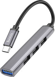 Hoco HB26 USB Hub 4 Θυρών (USB-C) HC-HB26TGR Hoco HB26 USB Hub 4 Θυρών (USB-C) HC-HB26TGR
