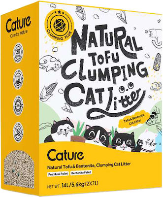 Cature Πέλλετ Tofu & Bentonite Clumping Cat Litter 5.6kg 14lt