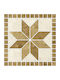 Decorative Sticker Tiles Beige Flowers Kitchen / Bathroom 3 Pieces. 3pcs 20x20cm Ango