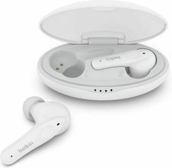 Belkin Soundform Nano In-ear Bluetooth Handsfree Ακουστικά με Αντοχή στον Ιδρώτα και Θήκη Φόρτισης Λευκά