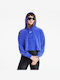 Nike Cropped Hanorac pentru Femei Catifea Cu glugă Albastru