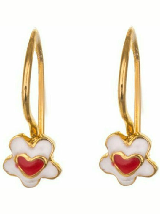 Paraxenies Gold Plated Silver Pendants Kids Earrings Hearts
