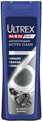 Ultrex Men Active Clean 3 In 1 Σαμπουάν κατά της Πιτυρίδας για Όλους τους Τύπους Μαλλιών 360ml