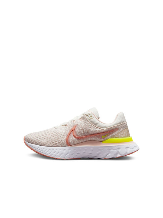 Nike React Infinity Run Flyknit 3 Γυναικεία Αθλητικά Παπούτσια Running Sail / Atmosphere / Pink Oxford / Light Madder Root