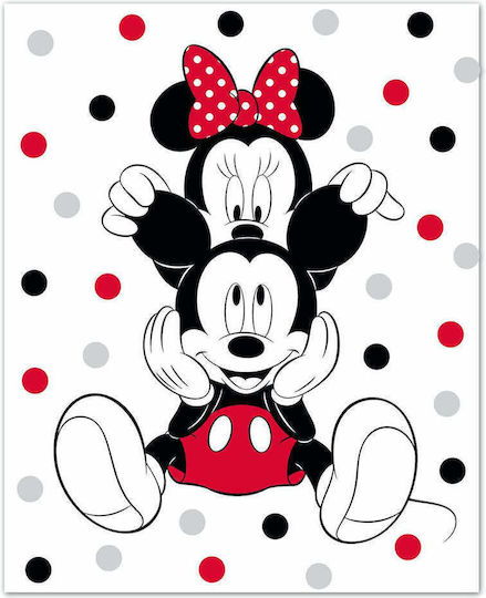 Disney Pătură Fleece Mickey Mouse Funny Albă 100x140cm