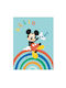 Disney Одеяло Флийс Mickey Mouse Hello Светлосиньо 100x140cm