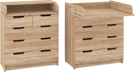 Comodă Pentru Bebeluși cu 4 Sertare Maro 80x43x95cm Comodă Pentru Bebeluși cu 4 Sertare Maro 80x43x95cm