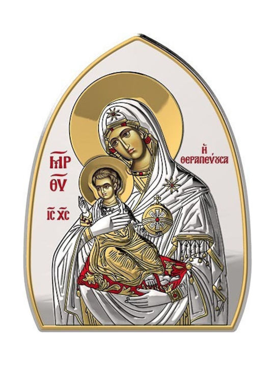 Slevori 6.7x9 Heilige Ikone Kinder Amulett mit der Jungfrau Maria aus Silber 284037