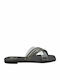 Leather Women's Flat Sandals in Black Color