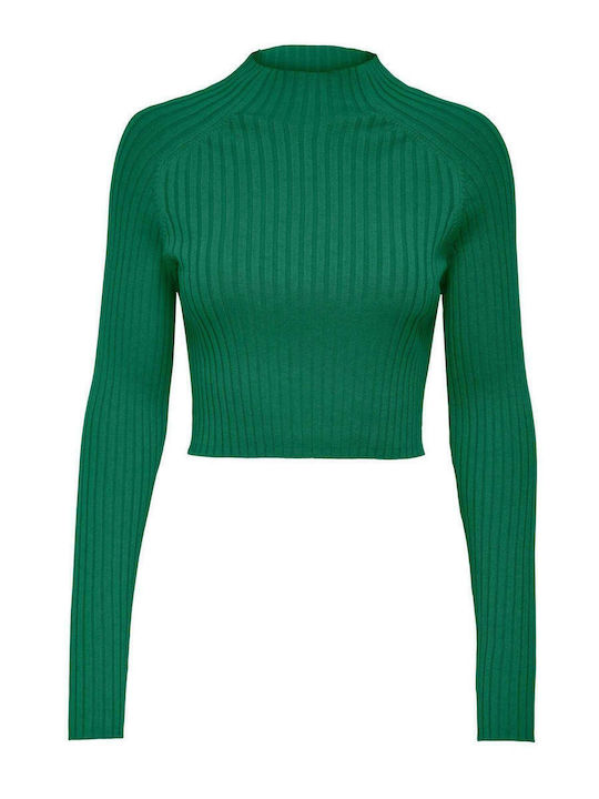 Only Women's Crop Top Long Sleeve Green