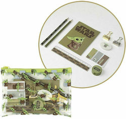 Mandalorian Grogu Kids Stationery Set with Pencil, Sharpener, Eraser, Notepad and Ruler 12pcs