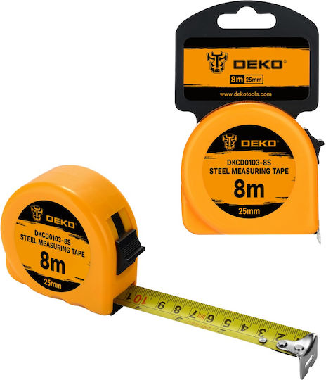 Deko Banda de măsurat cu resetare automată 25mm x 8m
