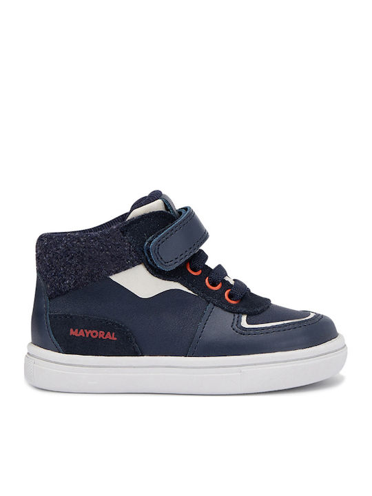 Παιδικά Sneakers High με Σκρατς Navy Μπλε