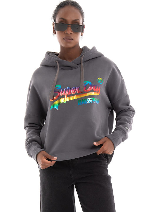 Superdry Cropped Women's Sweatshirt Hooded Dark...