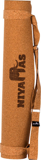 Niyamas Cork Yoga Strap Mat Carry Strap L160 x W4cm Brown