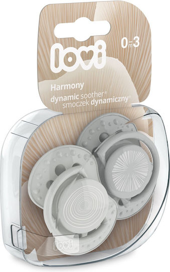 Lovi Baby Harmony Pacifiers Silicone Gray for 0-3 months 2pcs