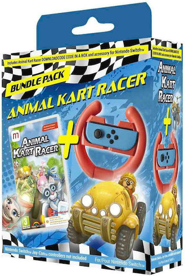 Animal Kart Racer Steering Wheel Bundle (Код в кутия) Игра за Switch