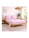 My Home Luxury Sheet Set with 2 Pillowcases Super-Double with Elastic 160x200+25cm. Monochrome Pink 3pcs