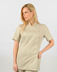 Ayo Ling Lee Medizinische Jacke Beige aus Baumwolle und Polyester Ayo Ling Lee Medizinische Jacke Beige aus Baumwolle und Polyester