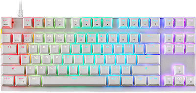Motospeed K82 Tastatură Mecanică de Gaming Fără cheie cu Outemu Albastru întrerupătoare și iluminare RGB Alb