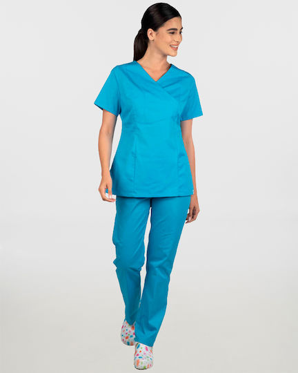 Ayo Nami Femei Set Pantaloni și Bluza Medicală Albastru din Bumbac și Poliester