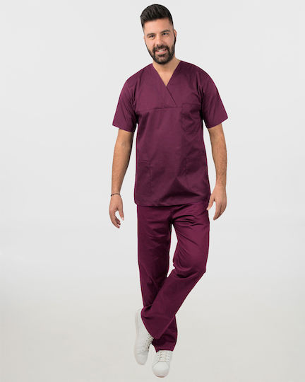 Ayo Kane Unisex Σετ Ιατρικό Παντελόνι και Μπλούζα Μωβ από Βαμβάκι και Πολυεστέρα