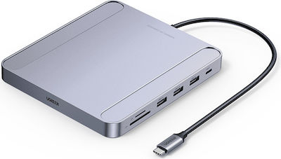 Ugreen CM522 USB 3.0 Hub 4 Porturi cu conexiune USB-C Gri