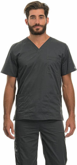 Cherokee WWE4725 Unisex Gray Medical Blouse Cotton and Polyester
