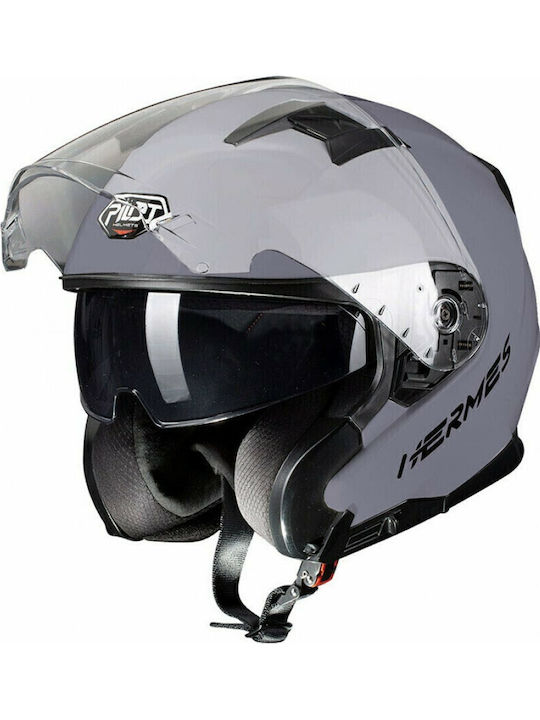Pilot Hermes SV Jet με Sun Visor ECE 22.05 Nardo Gloss Pilot Hermes SV Jet με Sun Visor ECE 22.05 Nardo Gloss