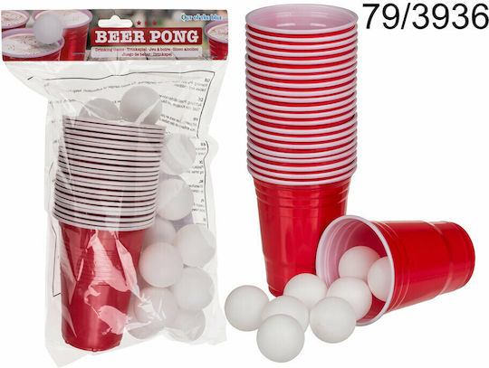 Best For Life Philosophy Beer Pong με 15 Μπάλες + 22 Ποτήρια, 550 ml 799974