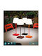 La Mia Luce Adam Metal Table Lamp LED with White Shade and Orange Base