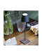 Zafferano Poldina Metall Tischlampe LED mit Schwarz Schirm und Basis