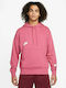 Nike Ανδρικό Φούτερ με Κουκούλα και Τσέπες Ροζ