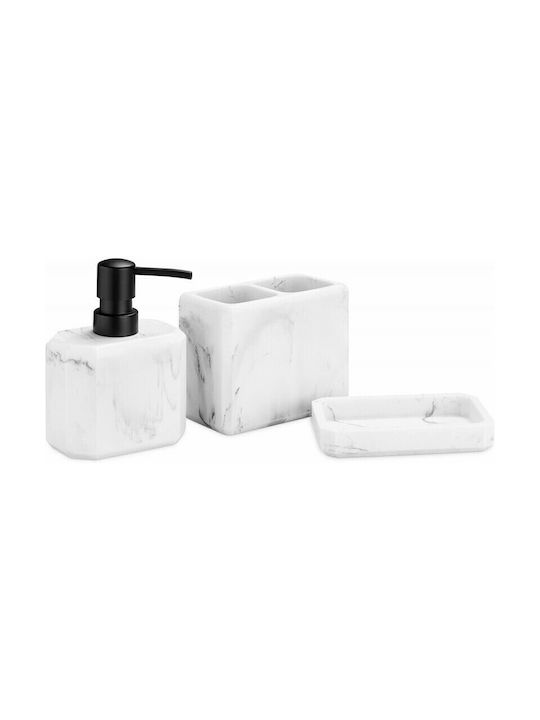 Navaris Ceramic Bathroom Accessory Set White 3pcs