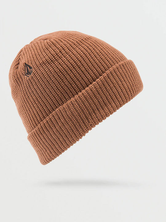 Volcom Full Stone Ribbed Beanie Cap Mocha