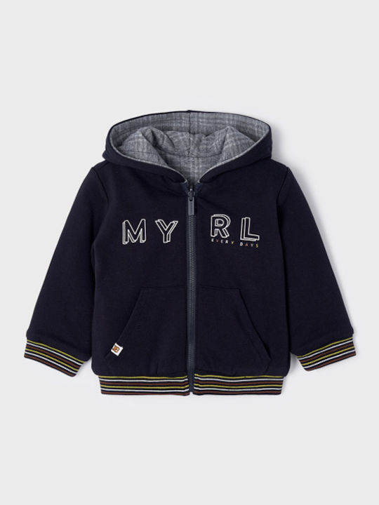 Mayoral Boys Hooded Sweatshirt with Zipper Navy Blue